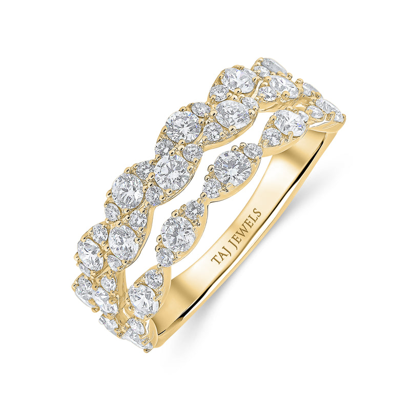 Wedding Band in Round Diamonds