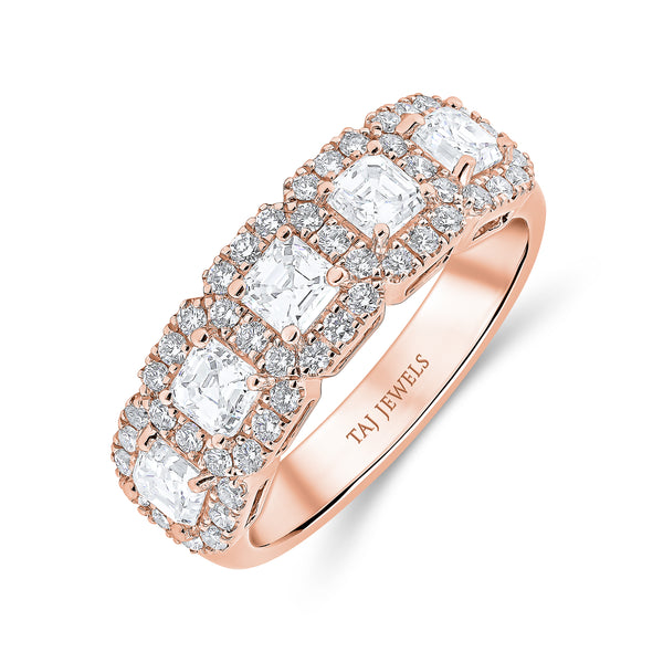 Wedding Band in Princess and Round Diamonds