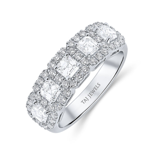 Wedding Band in Princess and Round Diamonds