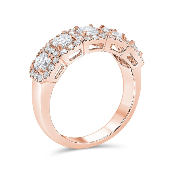 Wedding Band in Princess and Round Diamonds