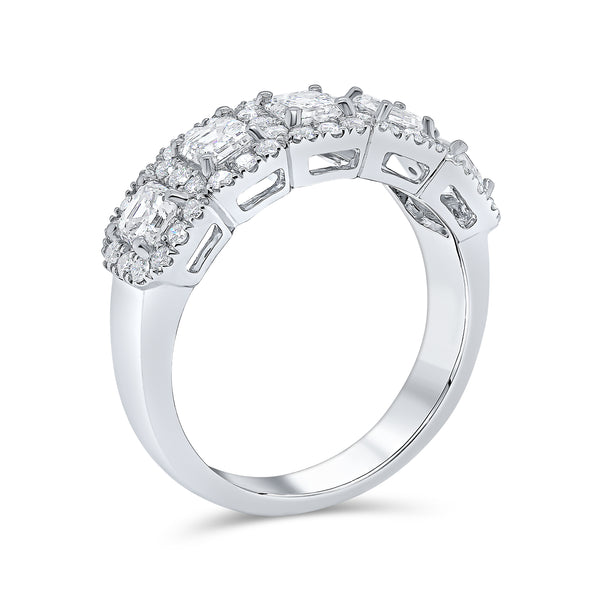 Wedding Band in Princess and Round Diamonds