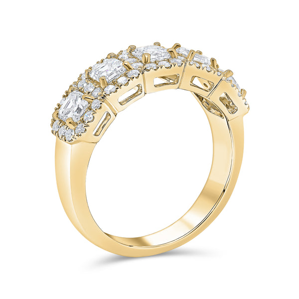 Wedding Band in Princess and Round Diamonds