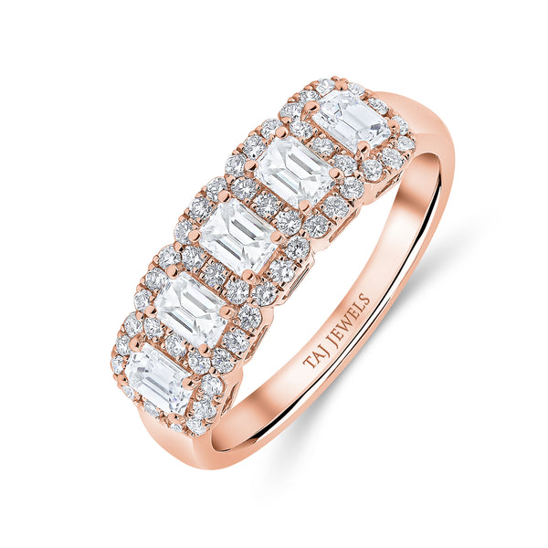Wedding Band in Round and Baguette Diamonds