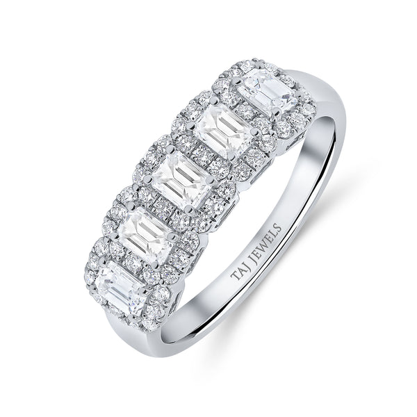 Wedding Band in Round and Baguette Diamonds