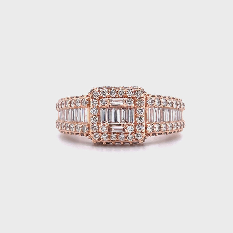 14K Rose Gold Diamond Ring - 2.66CT