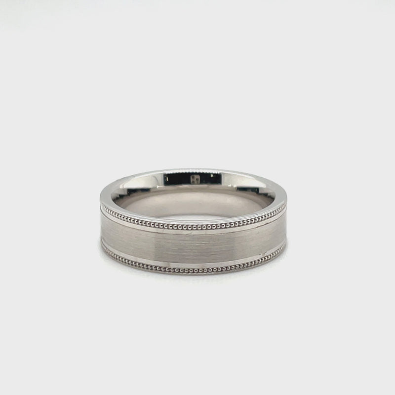 Milgrain Matte Finish Band 6mm