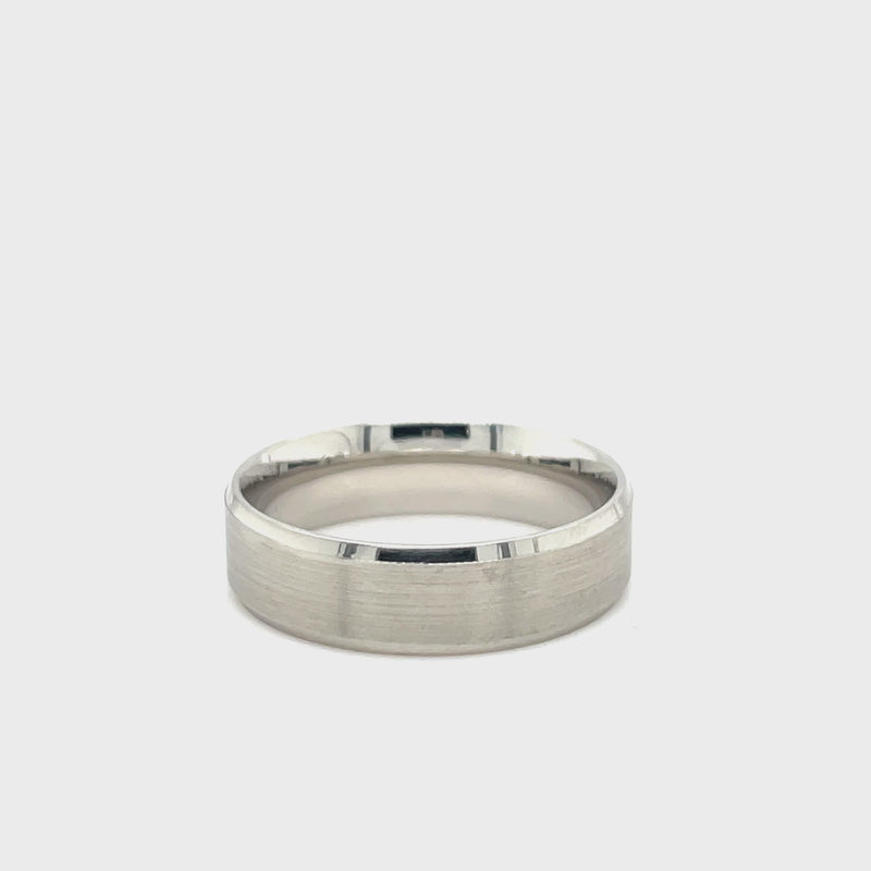 Platinum Bevelled Edge Band 6mm