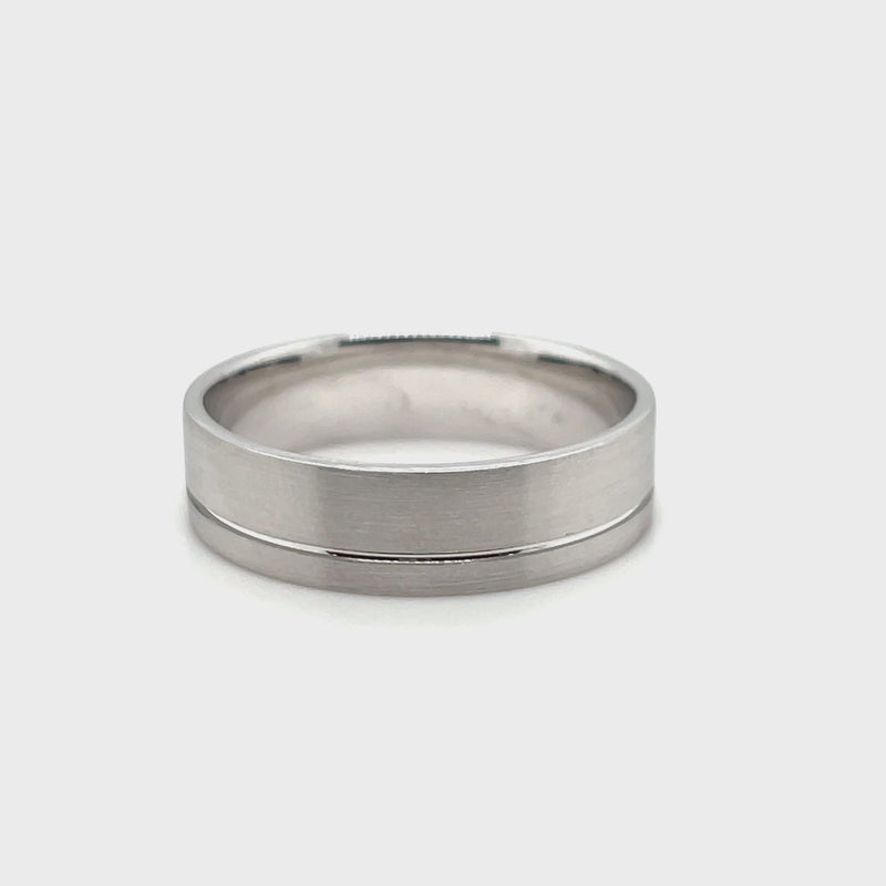 Matte Finish Band With Engraved Line 6mm