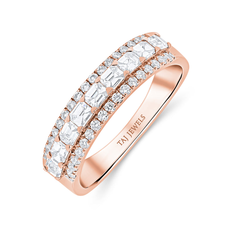 Wedding Band in Round and Baguette Diamonds