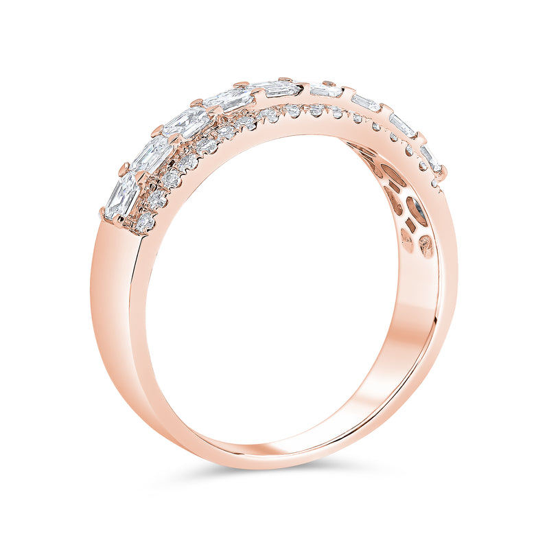 Wedding Band in Round and Baguette Diamonds