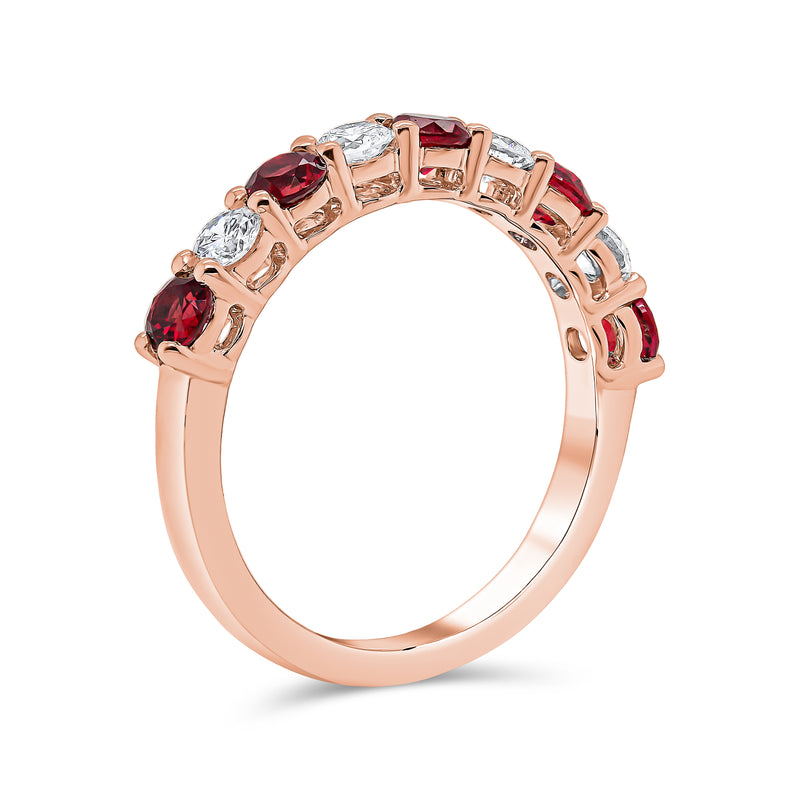 Wedding Band in Diamond & Ruby