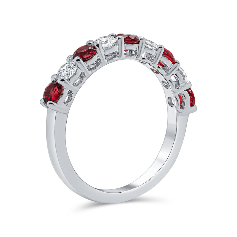 Wedding Band in Diamond & Ruby