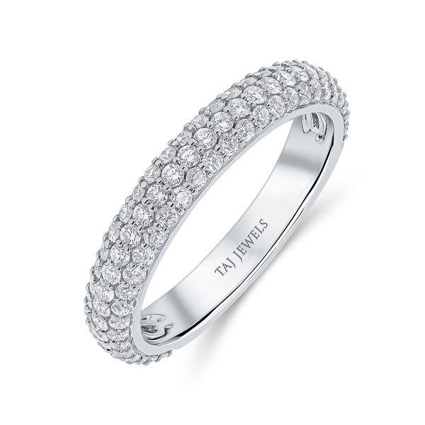 Wedding Band Triple Row Pave Setting