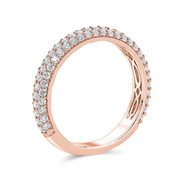 Wedding Band Triple Row Pave Setting