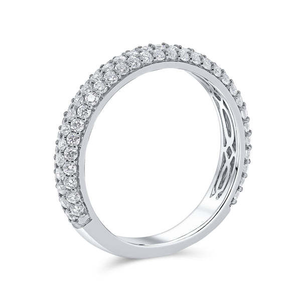 Wedding Band Triple Row Pave Setting