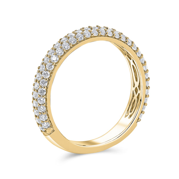 Wedding Band Triple Row Pave Setting