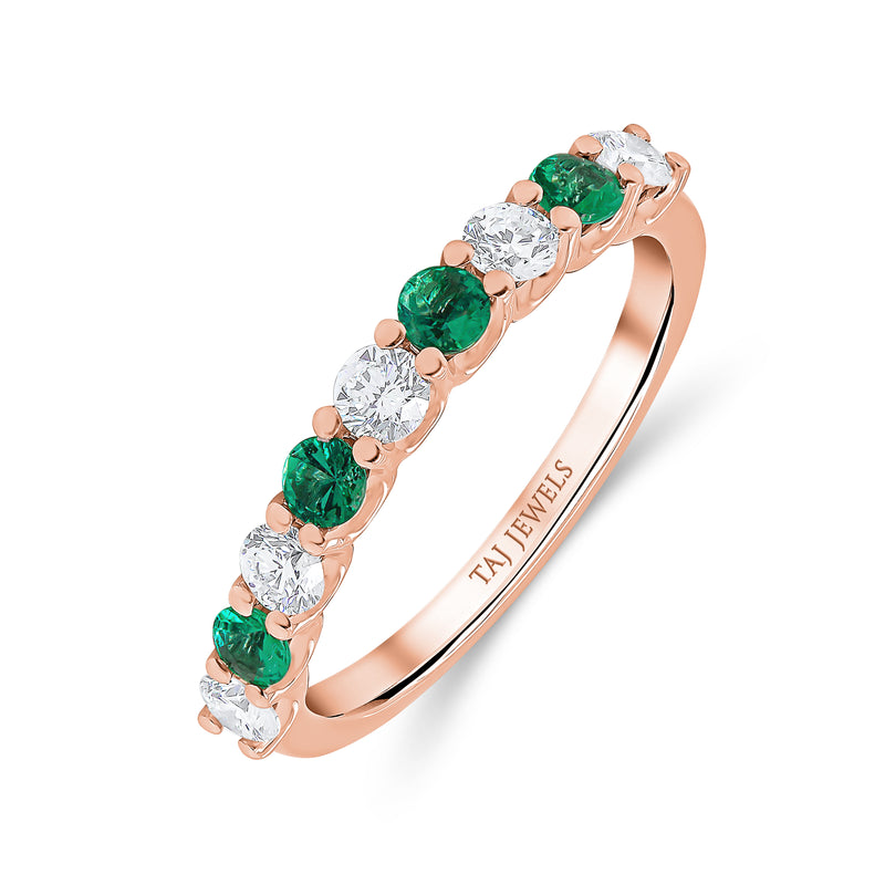 Wedding Band Emerald & Diamond