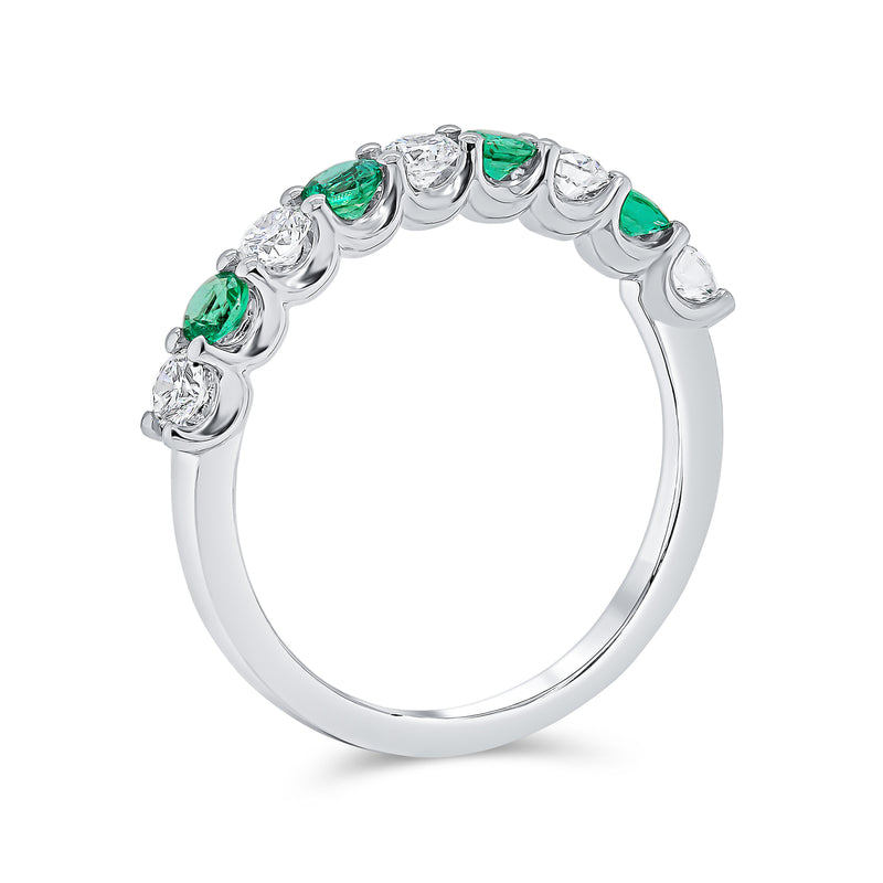 Wedding Band Emerald & Diamond