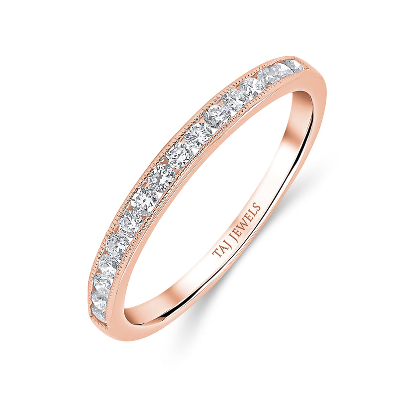 Wedding Band in Channel Set Round Diamonds