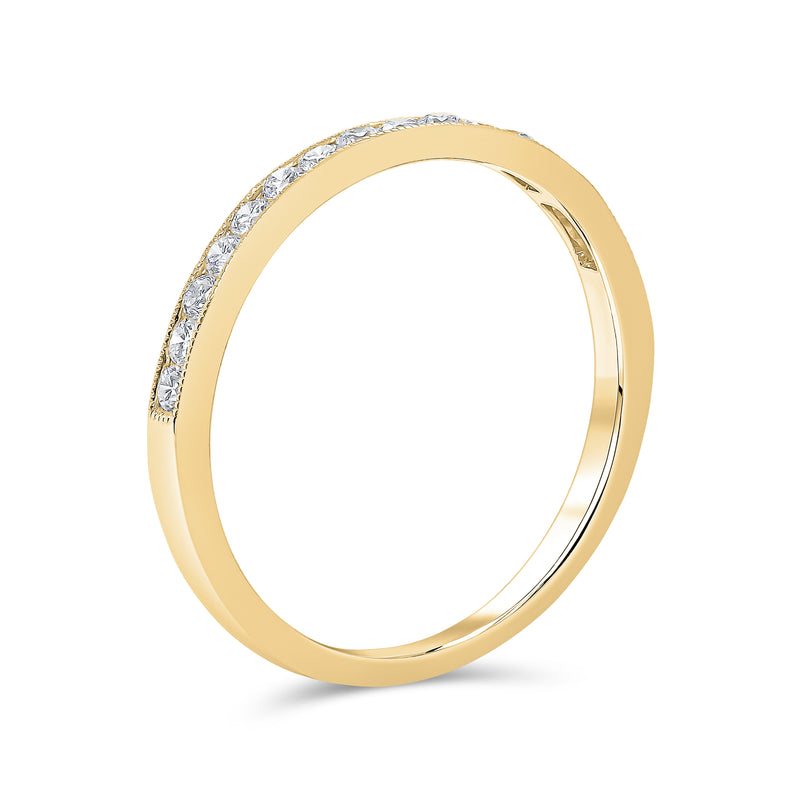 Wedding Band in Channel Set Round Diamonds