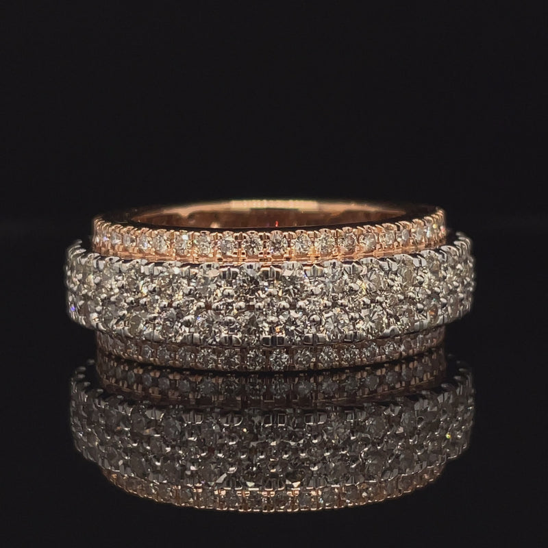 Natural 14K Rose and White Gold Gents Band - 4.65CT