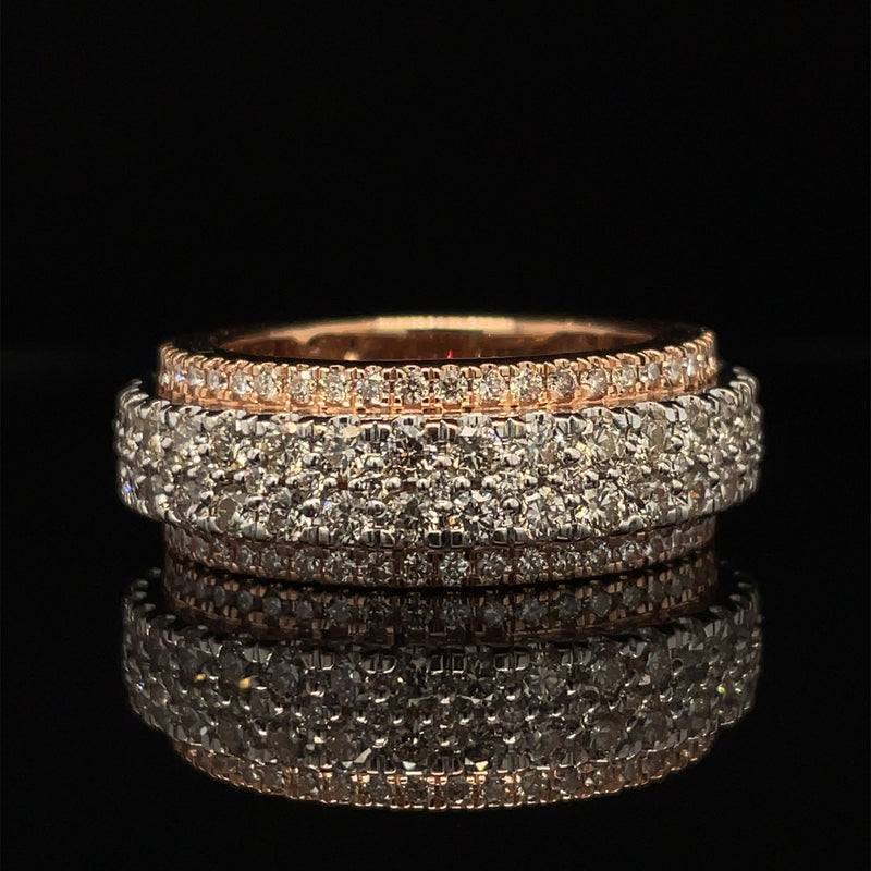 Natural 14K Rose and White Gold Gents Band - 4.65CT