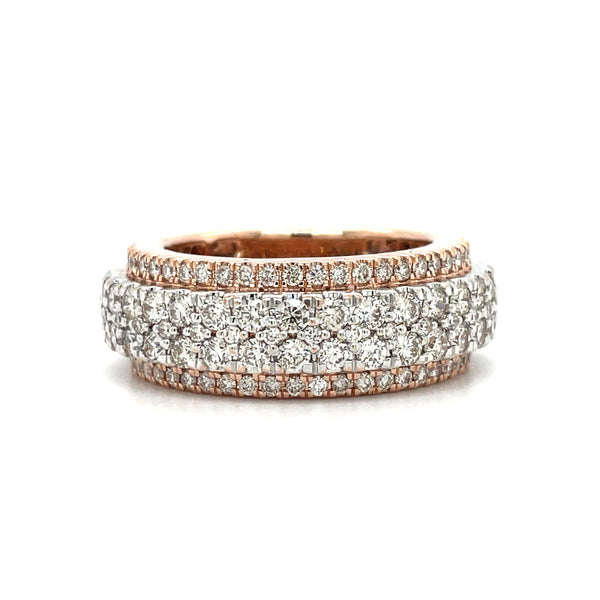 Natural 14K Rose and White Gold Gents Band - 4.65CT