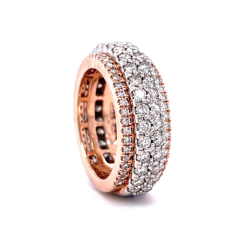 Natural 14K Rose and White Gold Gents Band - 4.65CT