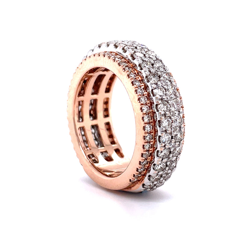 Natural 14K Rose and White Gold Gents Band - 4.65CT
