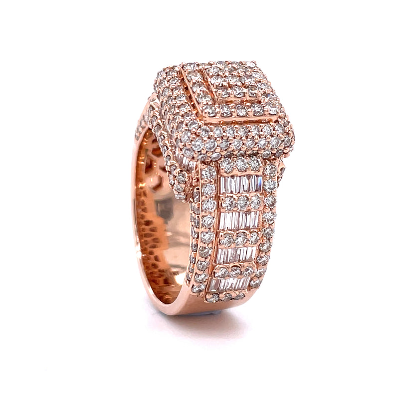 14K Rose Gold Gents Ring - 4.46CT