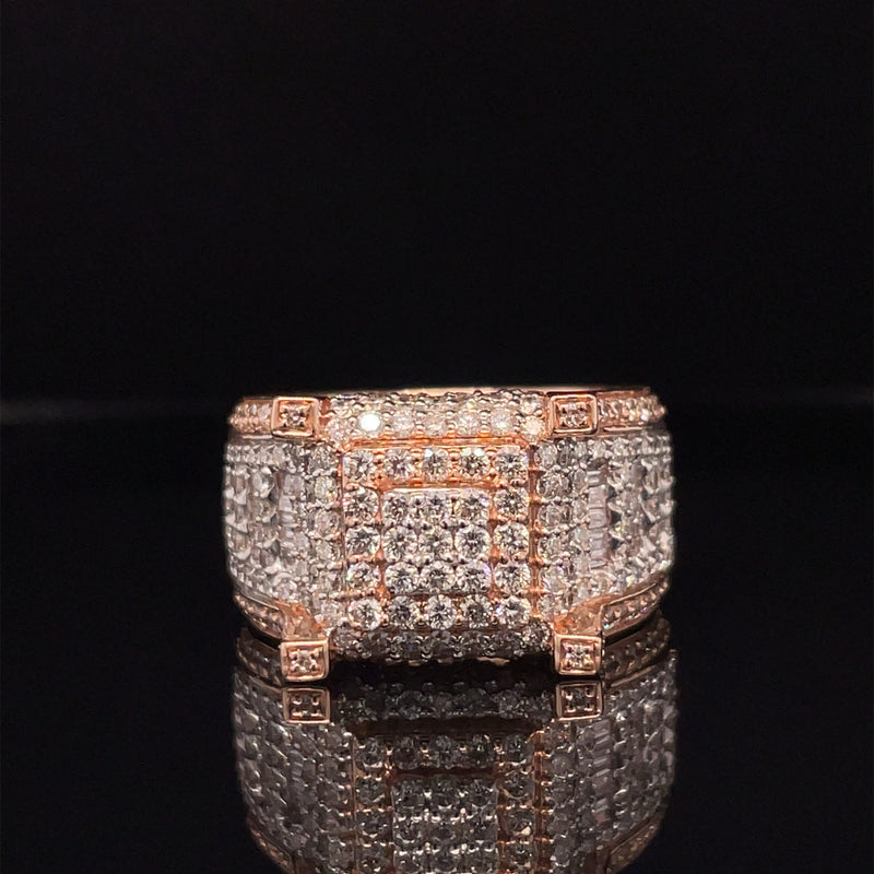 14K Rose Gold Gents Ring - 4.41CT