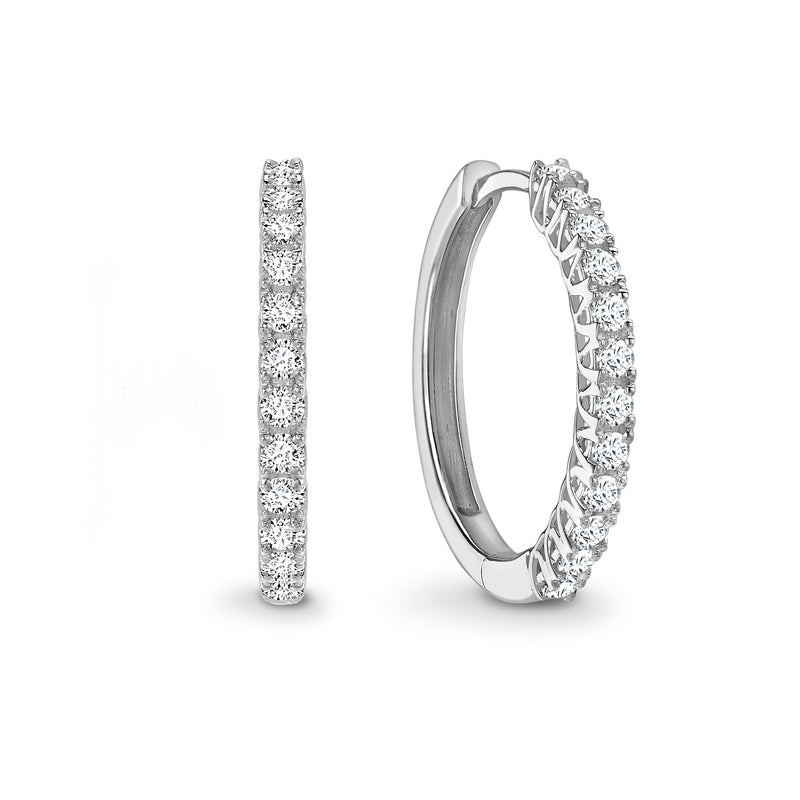 Round Diamond Hoop Earrings