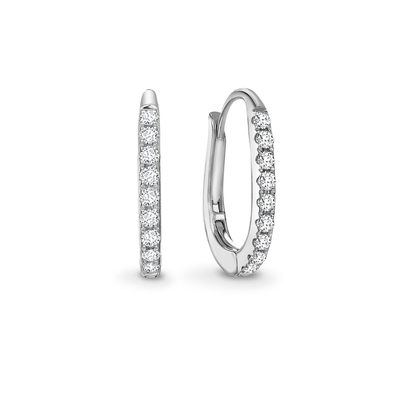Round Diamond Hoop Earrings