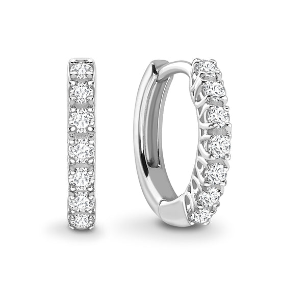 Round Diamond Huggie Earrings