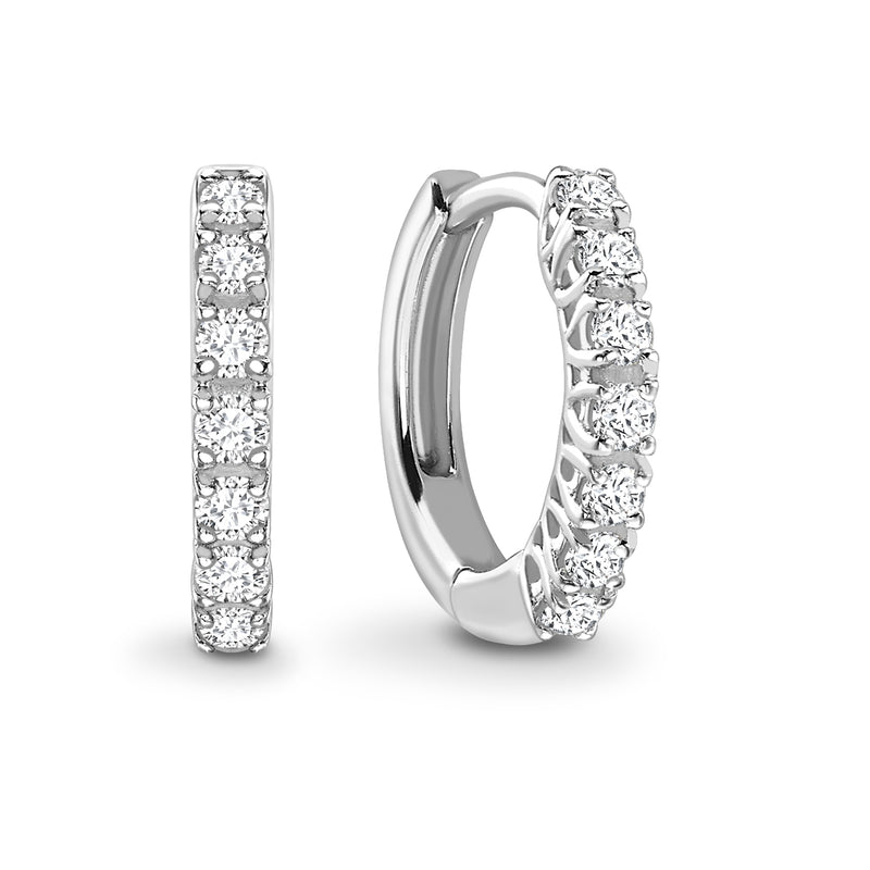 Round Diamond Huggie Earrings