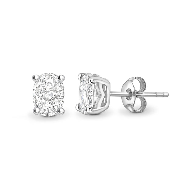 Lab Grown Oval Diamond Earring Studs