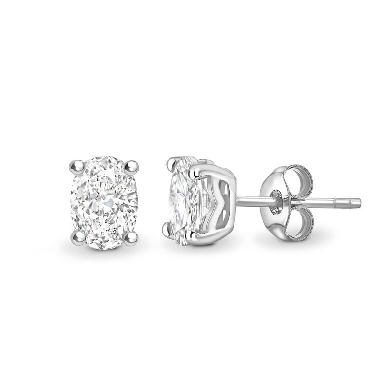 Oval Diamond Earring Studs