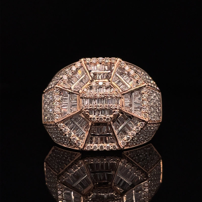 14K Rose Gold Gents Ring - 2.57CT