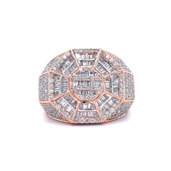 14K Rose Gold Gents Ring - 2.57CT