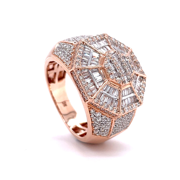 14K Rose Gold Gents Ring - 2.57CT