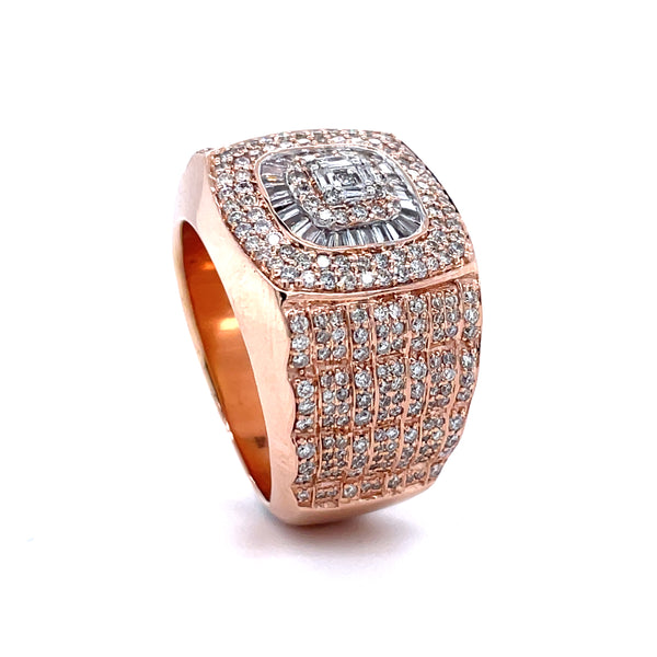14K Rose Gold Diamond Gents Ring - 2.09CT