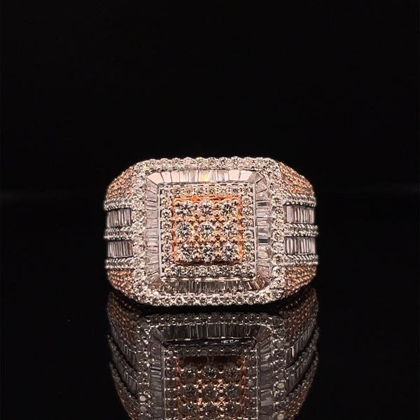 14K Rose and White Gold Gents Ring - 2.72CT