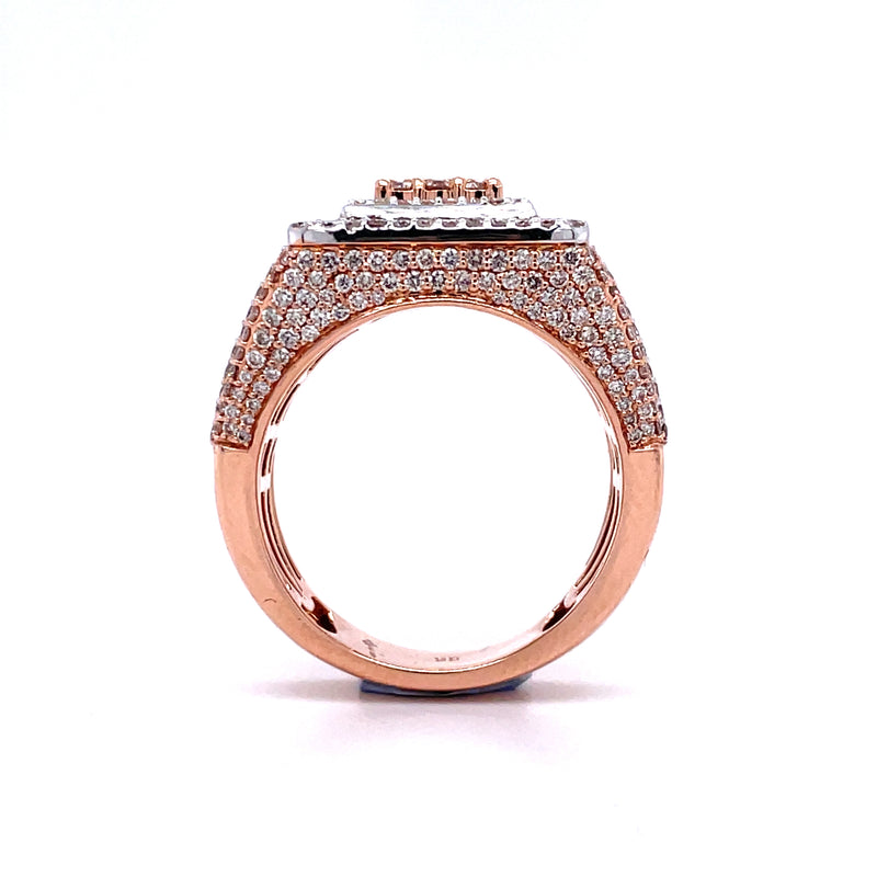 14K Rose and White Gold Gents Ring - 2.72CT