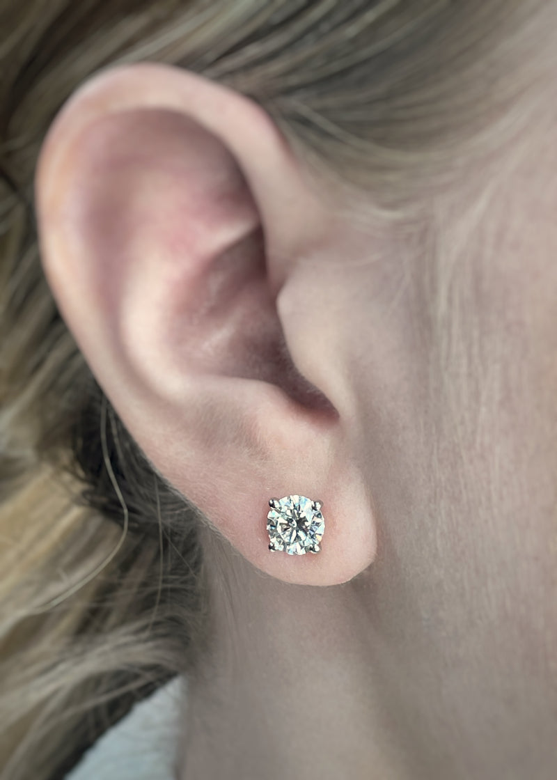 Lab Grown Round Brilliant Cut Studs -0.50ct+