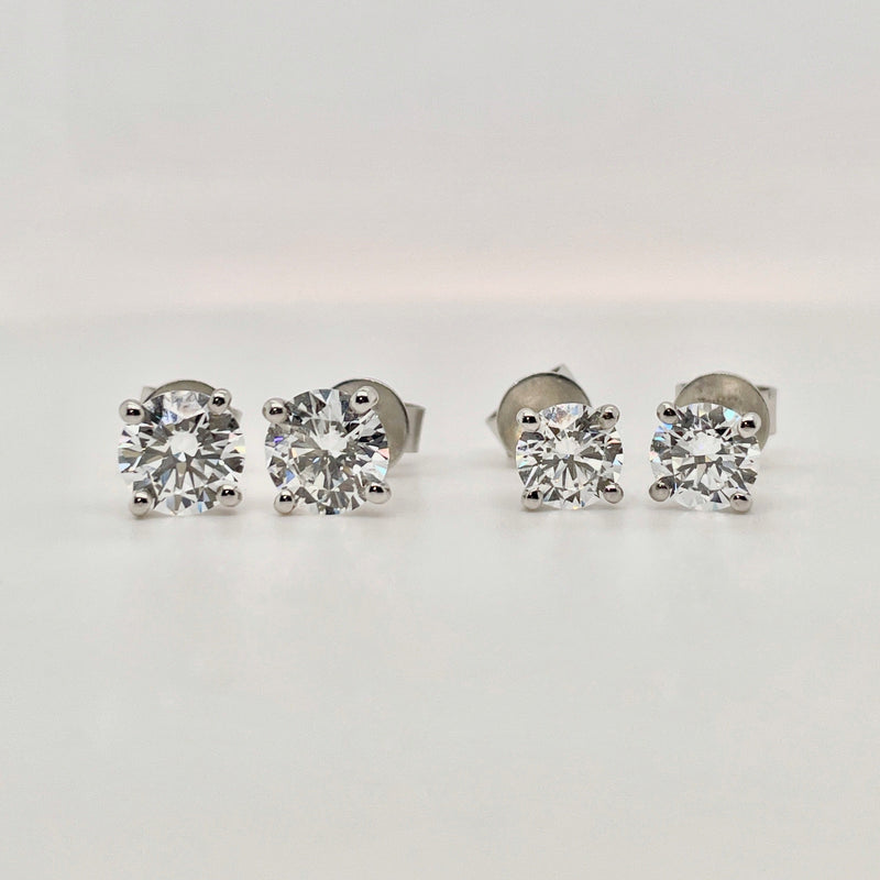 Lab Grown Round Brilliant Cut Studs -0.50ct+