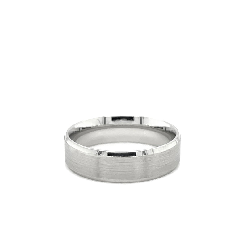 Platinum Bevelled Edge Band 6mm