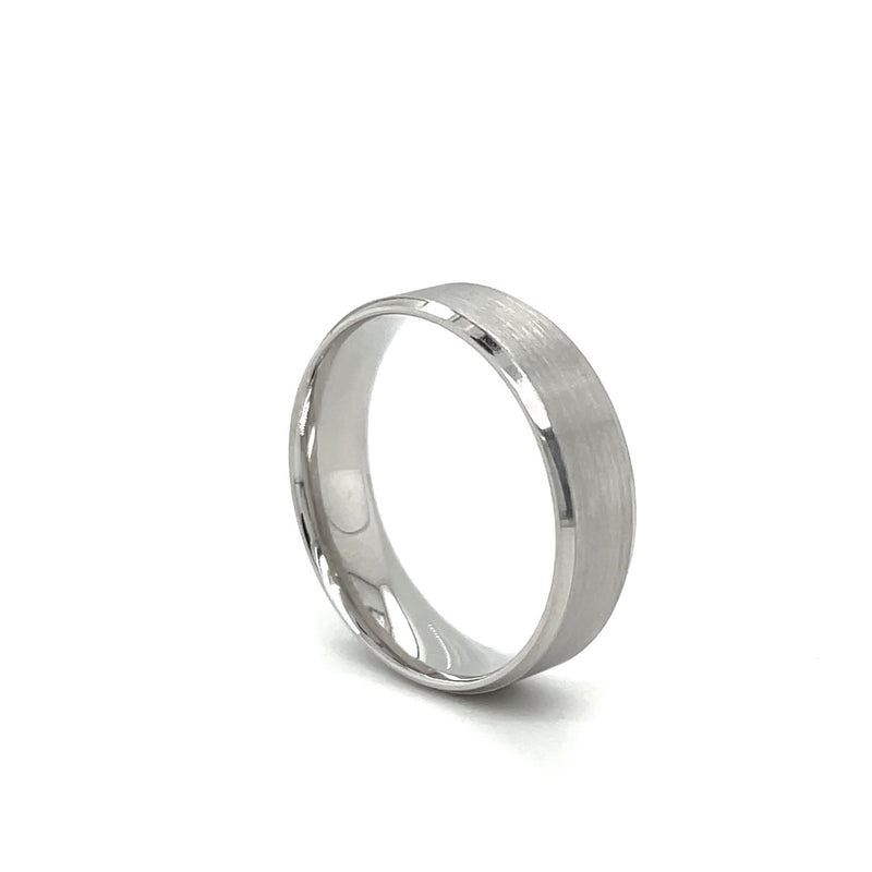 Platinum Bevelled Edge Band 6mm