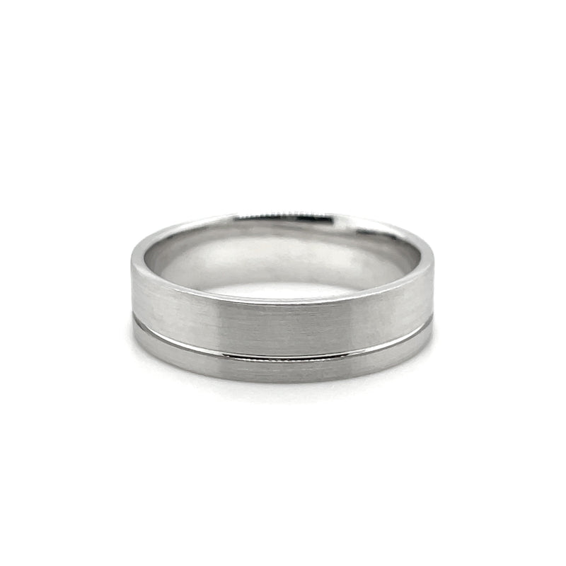 Matte Finish Band With Engraved Line 6mm