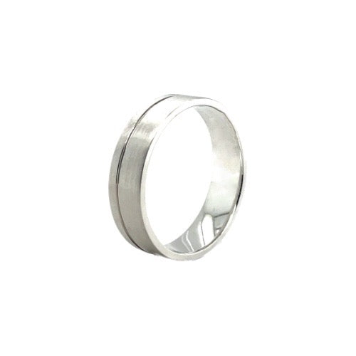 Matte Finish Band With Engraved Line 6mm