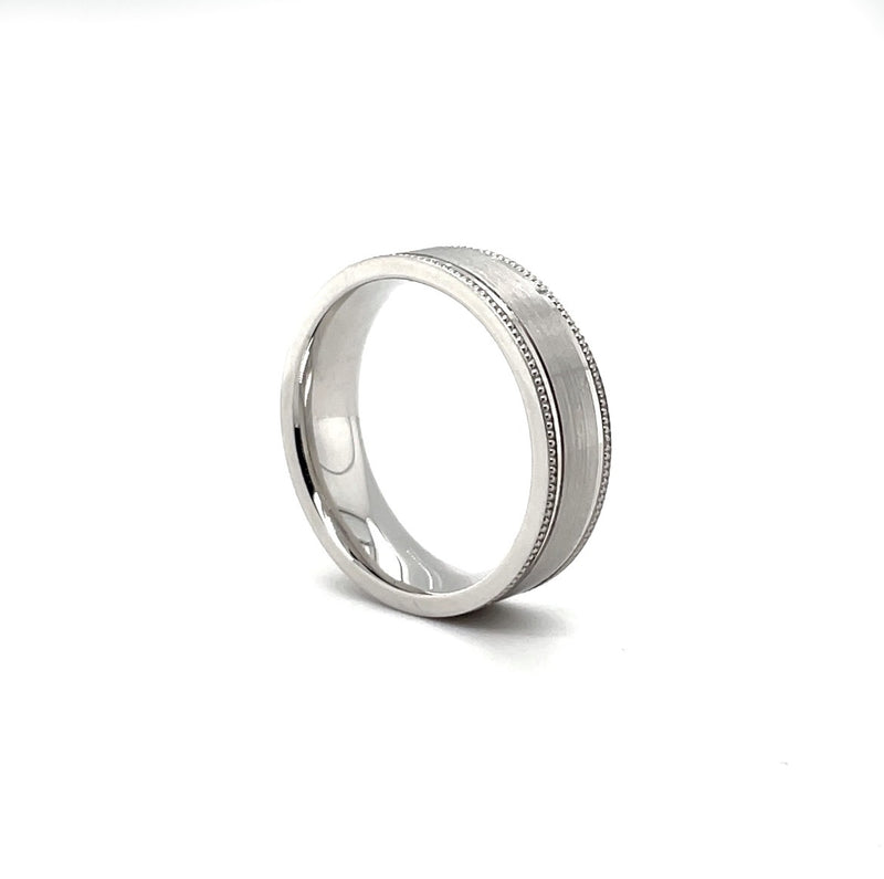 Milgrain Matte Finish Band 6mm